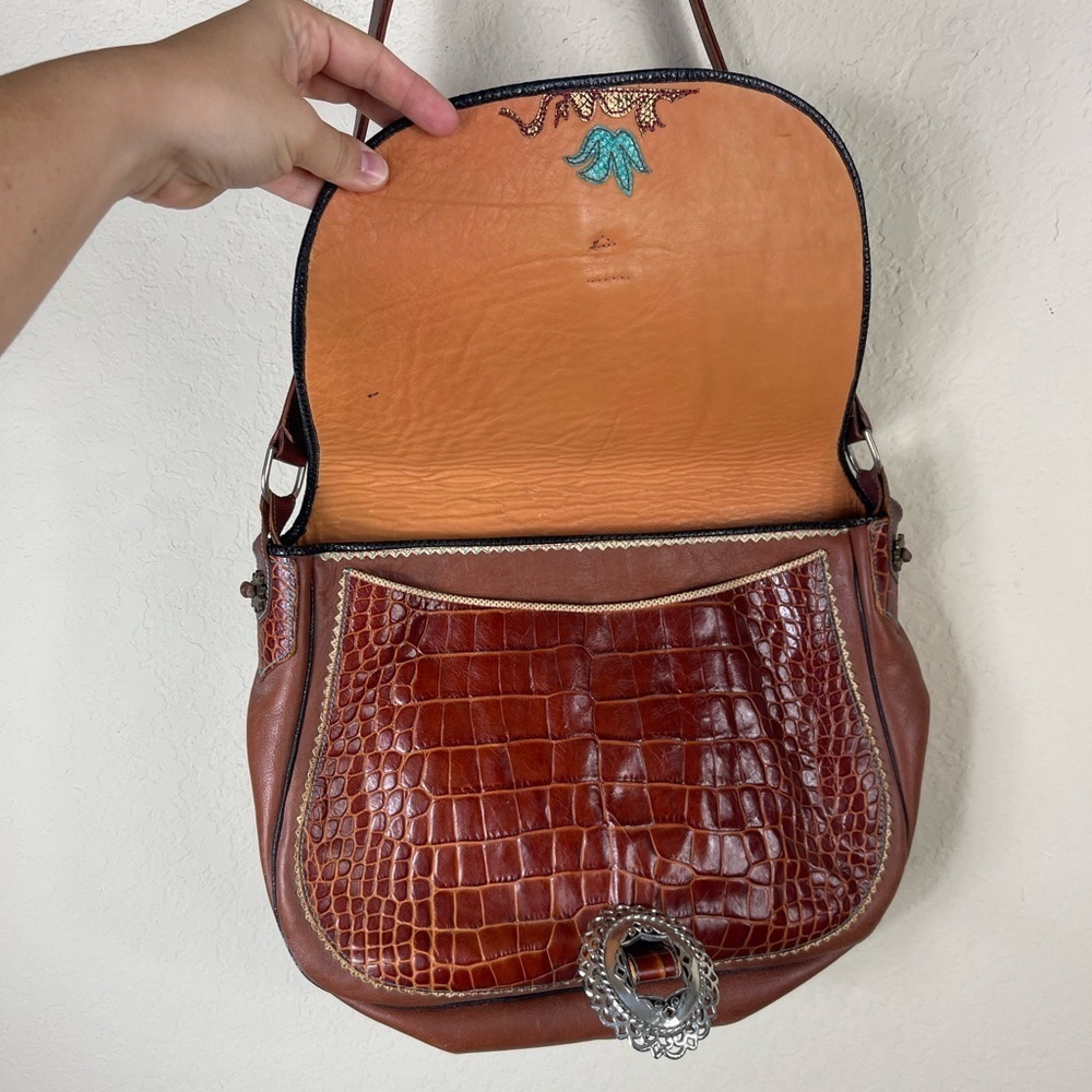 Ruby Firecat Bag Leather Saddle Purse with Silver Buckle - Picture 11 of 11